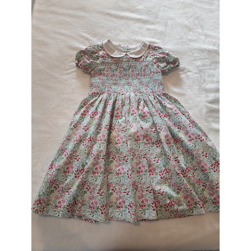 Janie & Jack Girls Spring Floral Smocked Dress Sz 6